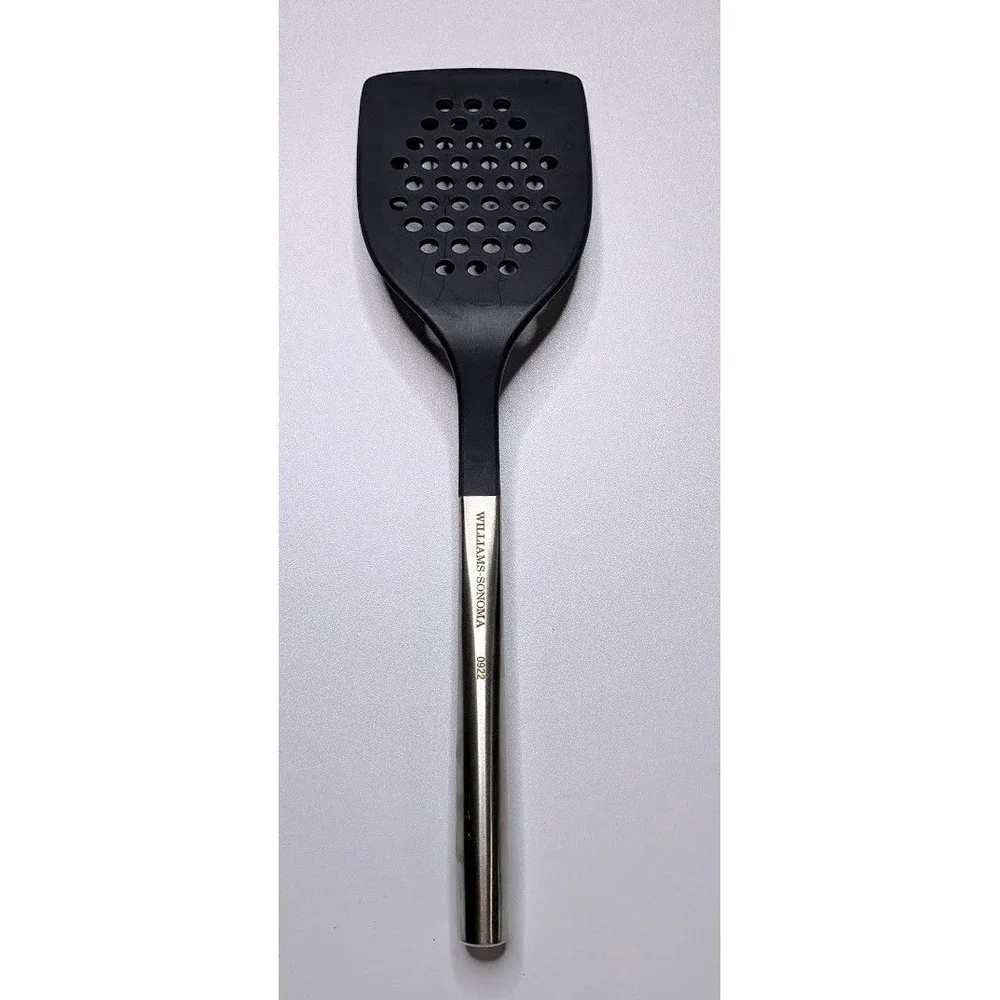 Williams Sonoma Black/Silver Slotted Spatula – Stainless Steel Silicone 0922